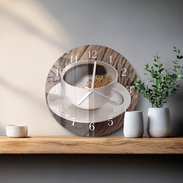 Glas wanduhr Kaffee