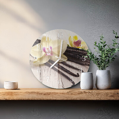 Glas wanduhr Vanille