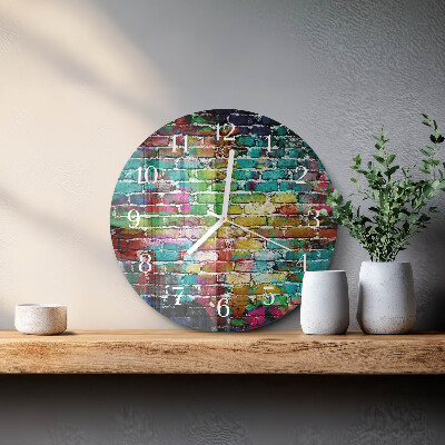 Glas wanduhr Ziegel