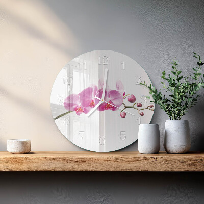 Glas wanduhr Orchidee