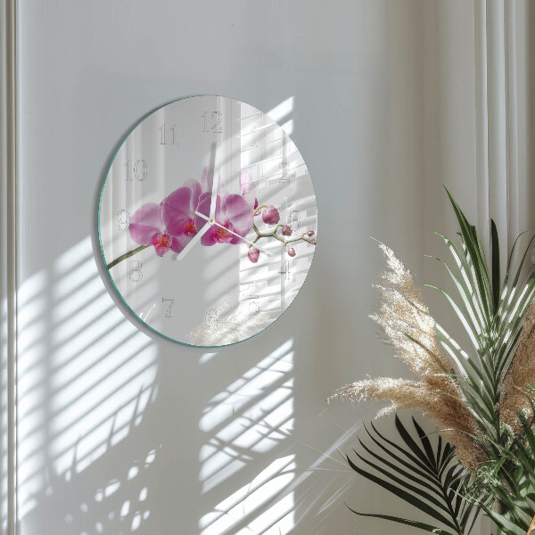 Glas wanduhr Orchidee