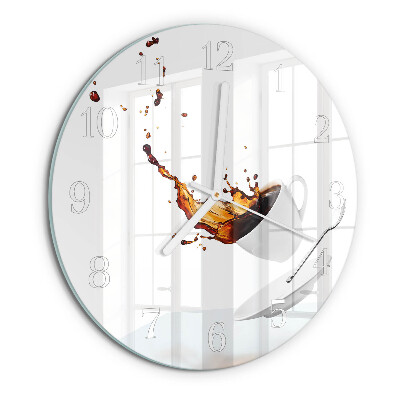 Glas wanduhr Tasse