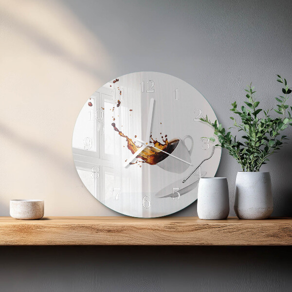Glas wanduhr Tasse