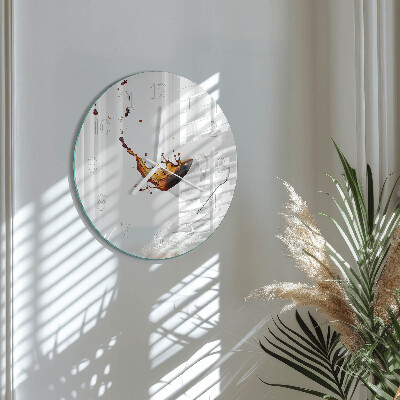 Glas wanduhr Tasse
