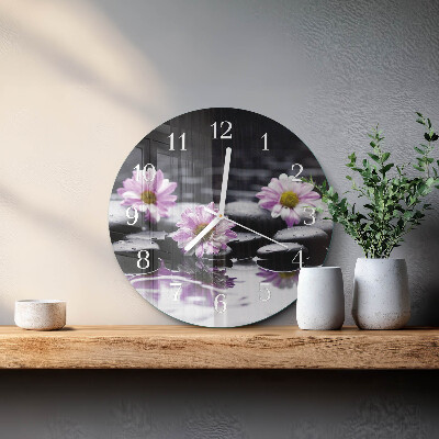 Glas wanduhr Blumen