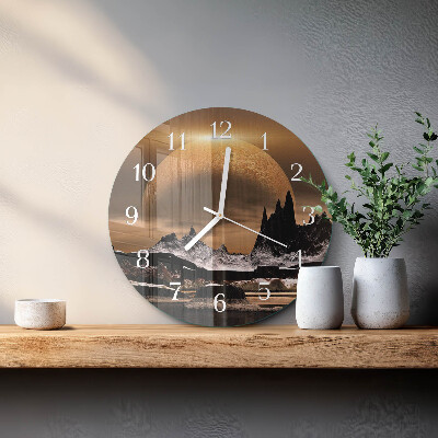 Glas wanduhr Gebirge
