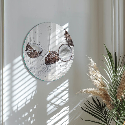 Glas wanduhr Kokosnüsse