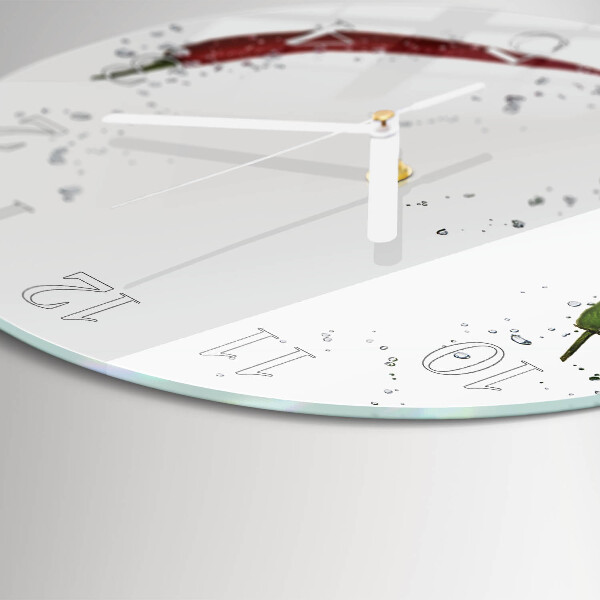 Glas wanduhr Chilischoten