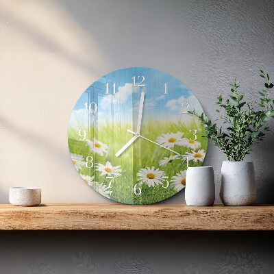 Glas wanduhr Wiese