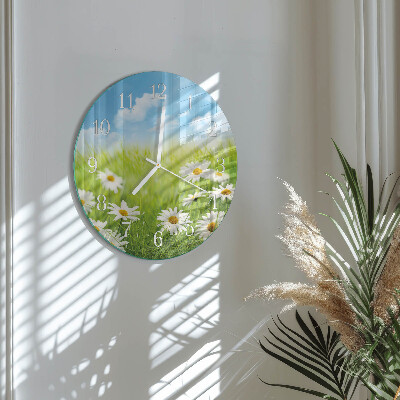 Glas wanduhr Wiese