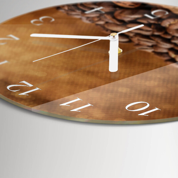 Glas wanduhr Kaffeebohnen