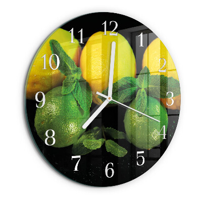 Glas wanduhr Zitronen