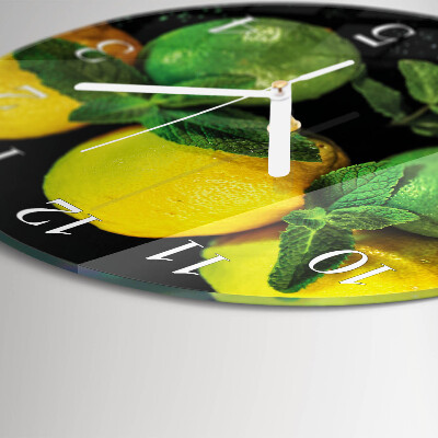 Glas wanduhr Zitronen