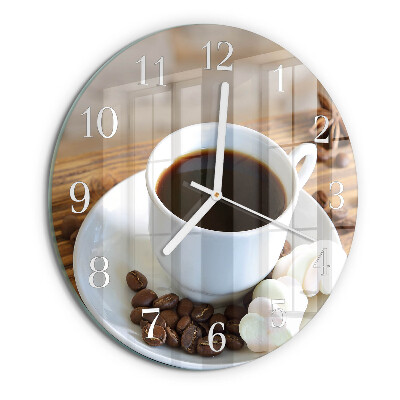 Glas wanduhr Kaffee