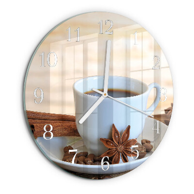 Glas wanduhr Kaffee