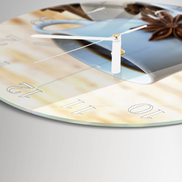 Glas wanduhr Kaffee