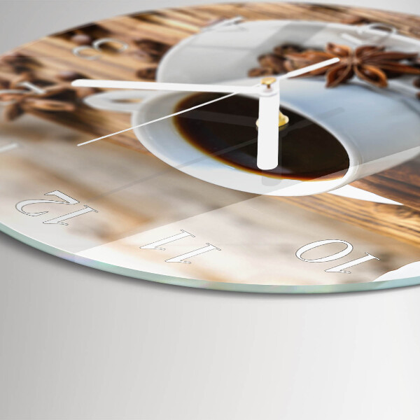 Glas wanduhr Kaffee