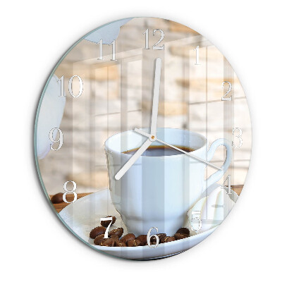 Glas wanduhr Kaffee
