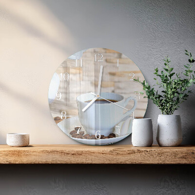 Glas wanduhr Kaffee