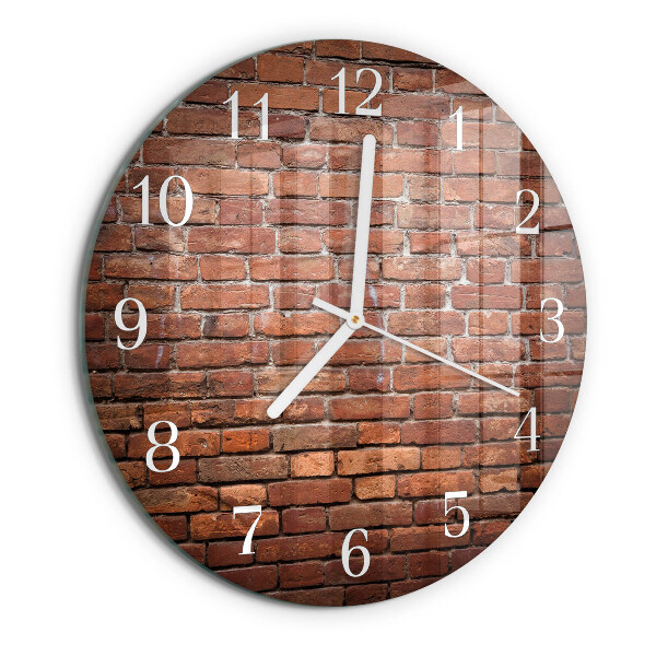 Glas wanduhr Ziegel