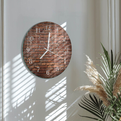 Glas wanduhr Ziegel