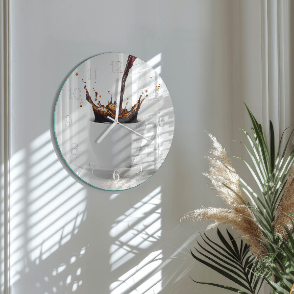 Glas wanduhr Kaffee
