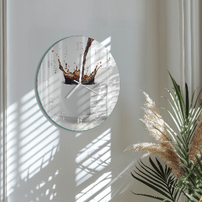 Glas wanduhr Kaffee