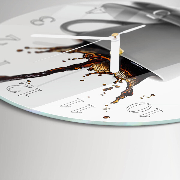 Glas wanduhr Kaffee