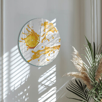 Glas wanduhr Orangensaft