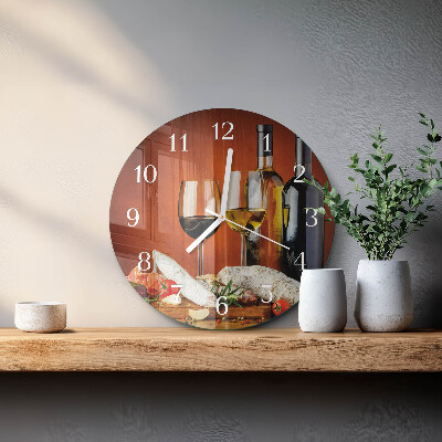 Glas wanduhr Wein