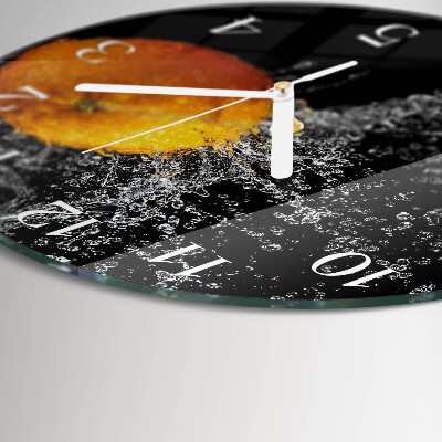 Glas wanduhr Orange