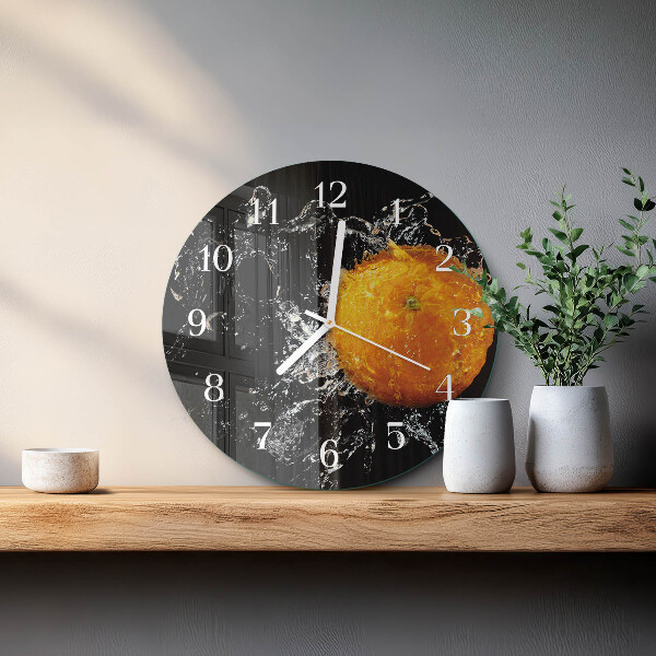 Glas wanduhr Orange