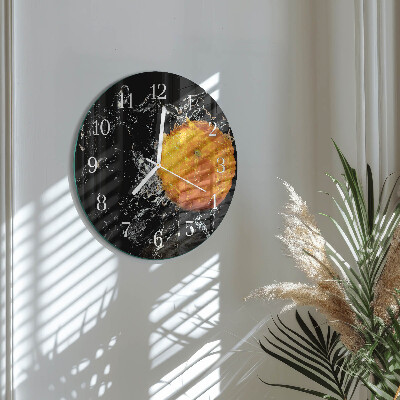 Glas wanduhr Orange