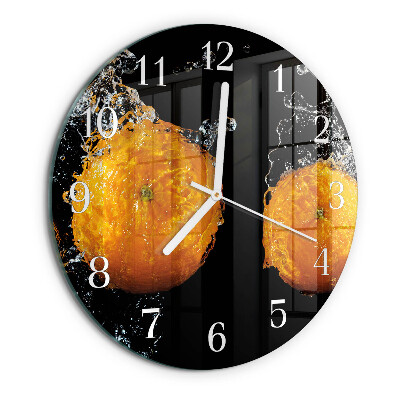 Glas wanduhr Orangen