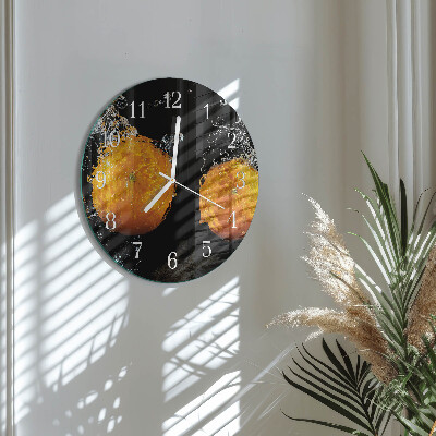 Glas wanduhr Orangen