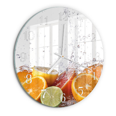 Glas wanduhr Orangen