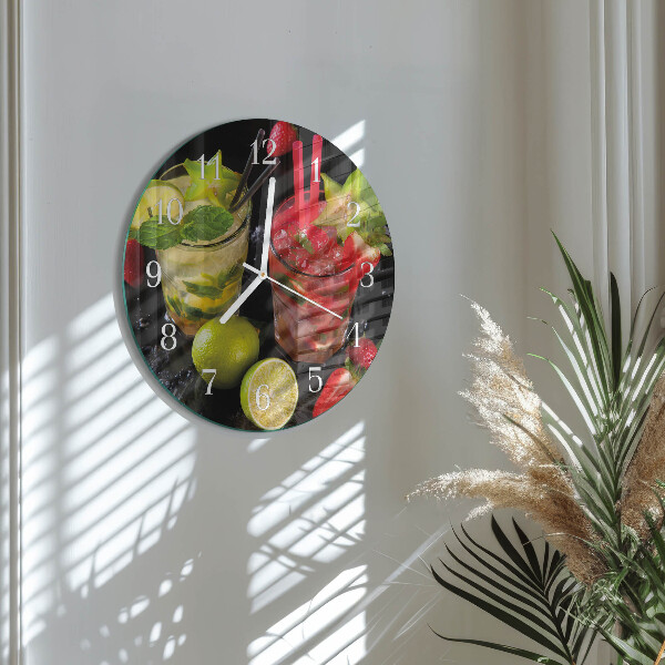 Glas wanduhr Cocktail