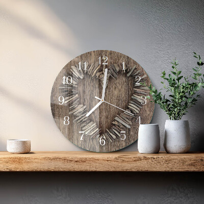 Glas wanduhr Herz