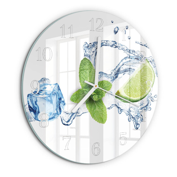 Glas wanduhr Minze