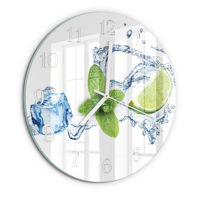 Glas wanduhr Minze