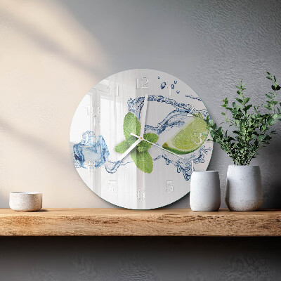 Glas wanduhr Minze