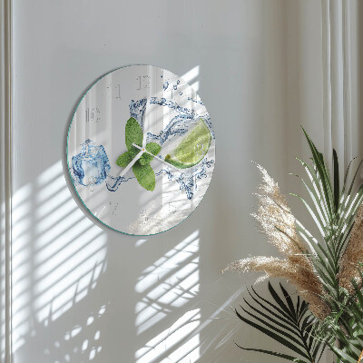 Glas wanduhr Minze