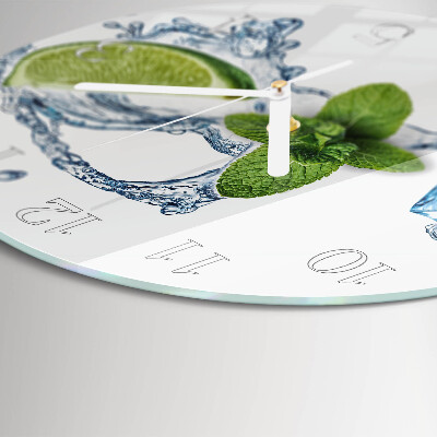 Glas wanduhr Minze