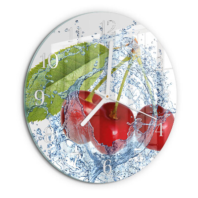 Glas wanduhr Kirschen