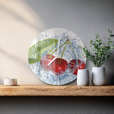 Glas wanduhr Kirschen