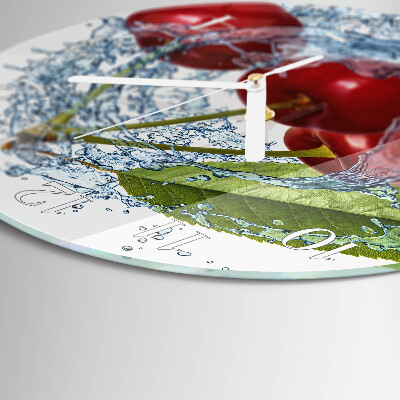 Glas wanduhr Kirschen