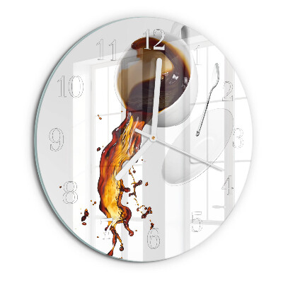 Glas wanduhr Kaffee
