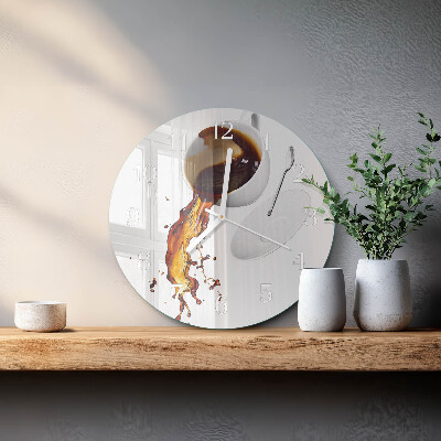 Glas wanduhr Kaffee