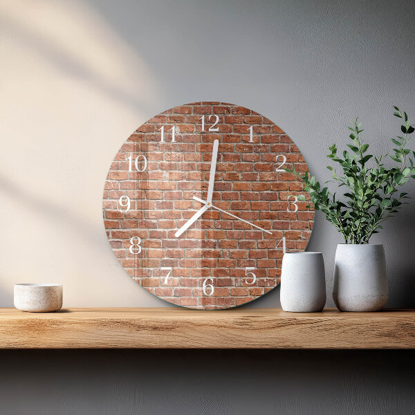 Glas wanduhr Ziegel