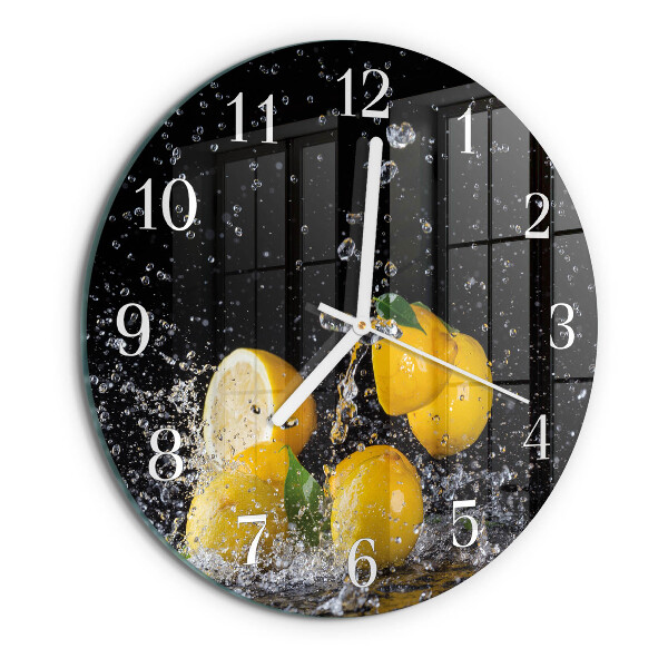 Glas wanduhr Zitronen